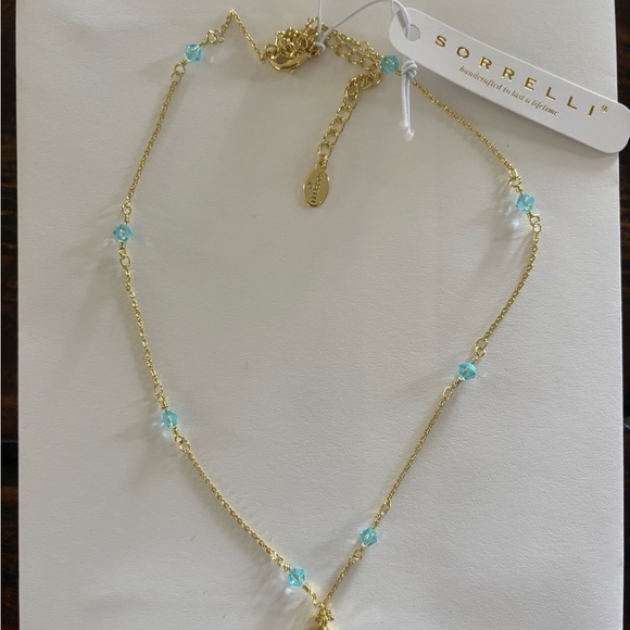 Sorrelli Gold Necklace with Iridescent and Blue Crystals - Picture 2 of 4